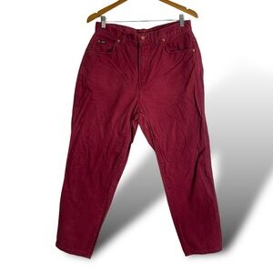 Vintage Chic Burgundy Straight Jeans Unisex Adults High Fit Denim USA​